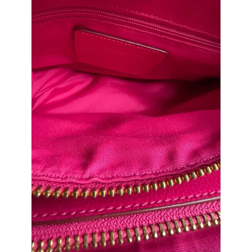Coach Mini Christie Carryall Leather Shoulder HandBag Hot Pink
